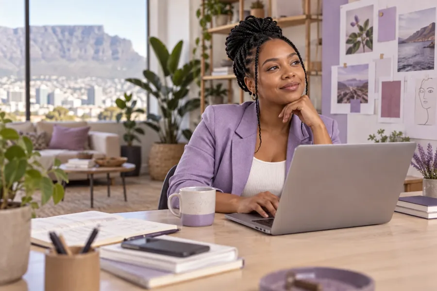 Illustrative women-led technology ventures workspace
